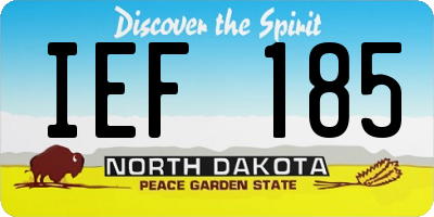 ND license plate IEF185