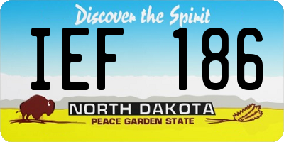 ND license plate IEF186