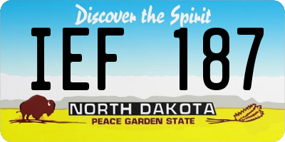 ND license plate IEF187