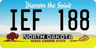 ND license plate IEF188