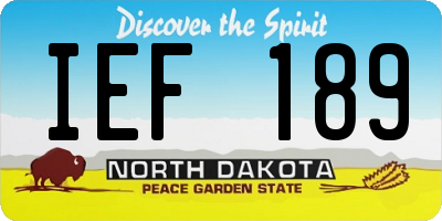 ND license plate IEF189