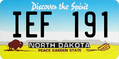 ND license plate IEF191