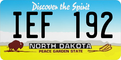 ND license plate IEF192