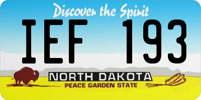 ND license plate IEF193