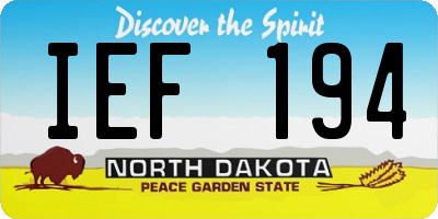 ND license plate IEF194