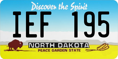 ND license plate IEF195