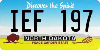 ND license plate IEF197