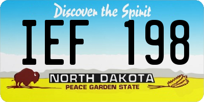 ND license plate IEF198