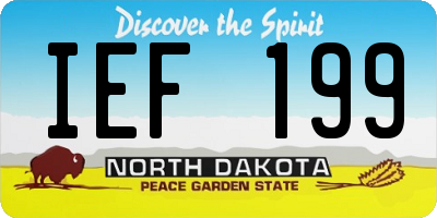 ND license plate IEF199