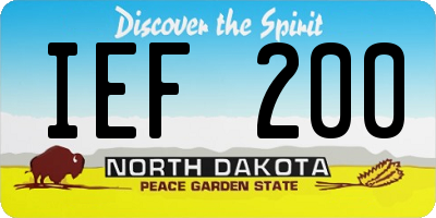 ND license plate IEF200