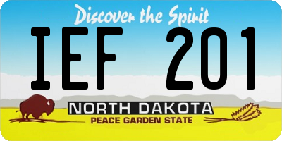ND license plate IEF201
