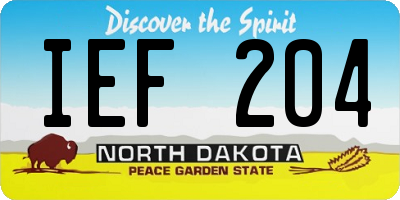 ND license plate IEF204
