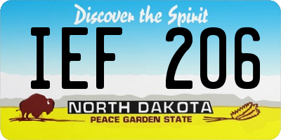 ND license plate IEF206