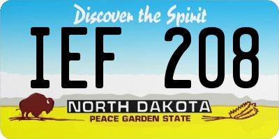 ND license plate IEF208
