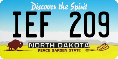 ND license plate IEF209