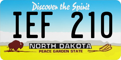 ND license plate IEF210
