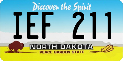 ND license plate IEF211