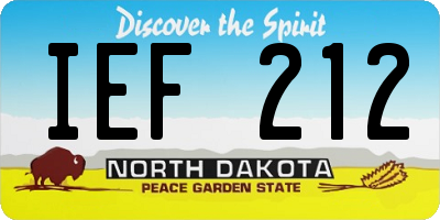ND license plate IEF212