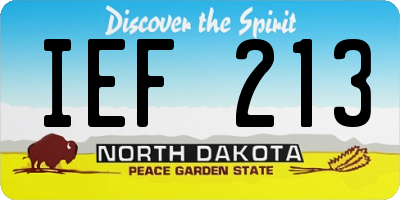 ND license plate IEF213