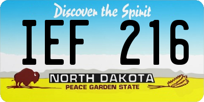 ND license plate IEF216