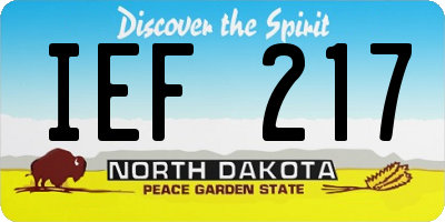 ND license plate IEF217