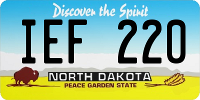 ND license plate IEF220