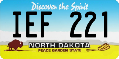 ND license plate IEF221