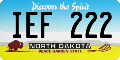 ND license plate IEF222