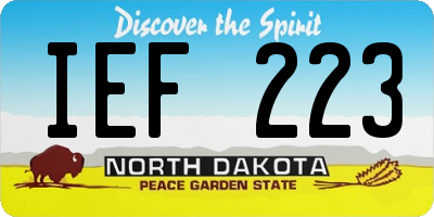 ND license plate IEF223