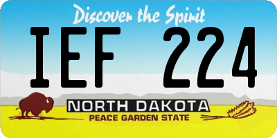 ND license plate IEF224