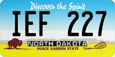 ND license plate IEF227