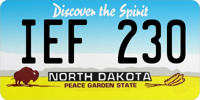 ND license plate IEF230