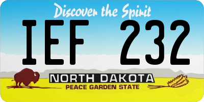 ND license plate IEF232