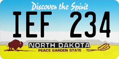 ND license plate IEF234