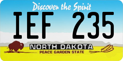 ND license plate IEF235