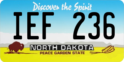ND license plate IEF236