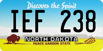 ND license plate IEF238