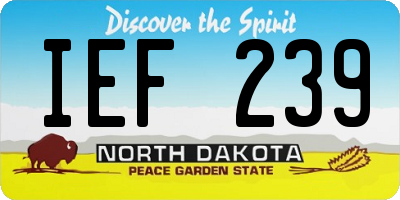 ND license plate IEF239