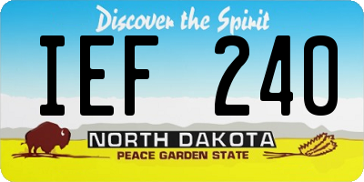 ND license plate IEF240