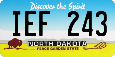 ND license plate IEF243