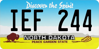 ND license plate IEF244