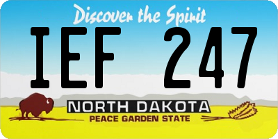ND license plate IEF247