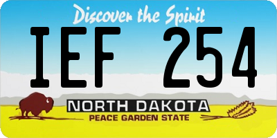 ND license plate IEF254
