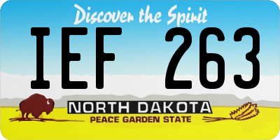 ND license plate IEF263