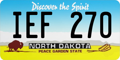 ND license plate IEF270