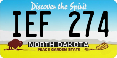 ND license plate IEF274