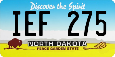 ND license plate IEF275
