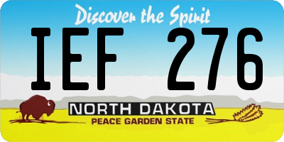 ND license plate IEF276