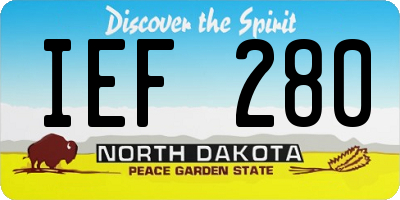 ND license plate IEF280