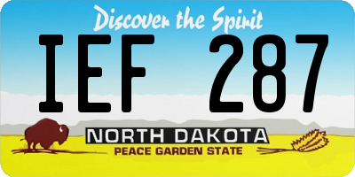 ND license plate IEF287